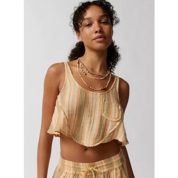 out from under | NWOT ultra cropped flowy boho scoop neck women's tank top sz XS - Picture 1 of 9